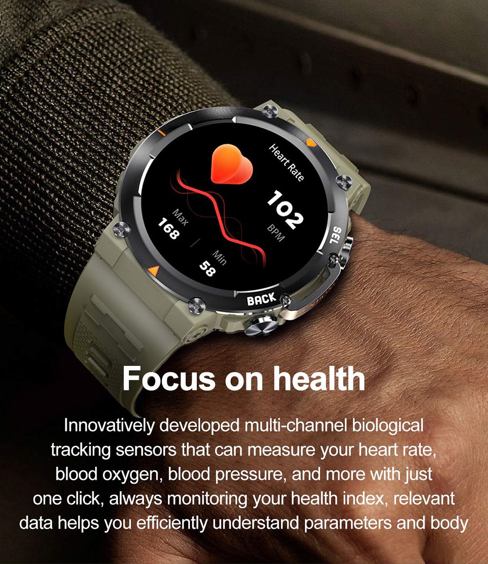 SENBONO MAX18 Smartwatch Health Monitoring Sport Watch, 1.43-inch AMOLED Screen, Al GPT Assistant, Gesture Operation, 3ATM waterproof, 410mAh Battery