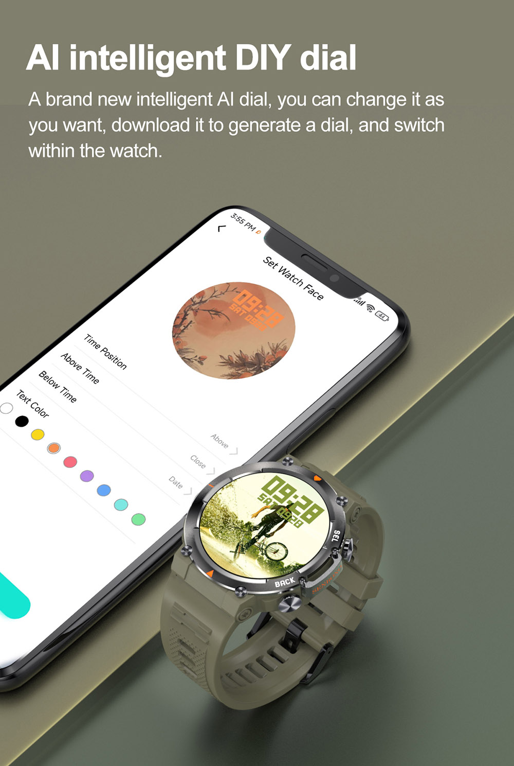 SENBONO MAX18 Smartwatch Health Monitoring Sport Watch, 1.43-inch AMOLED Screen, Al GPT Assistant, Gesture Operation, 3ATM waterproof, 410mAh Battery