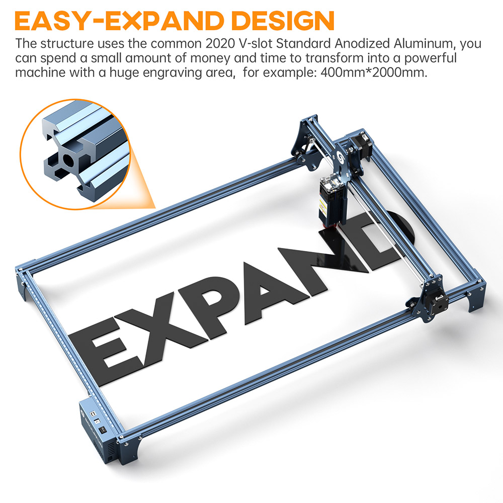 SCULPFUN S9 5.5W Laser Engraver, 0.06mm Focus Spot, Full-metal Structure, Engraving Area 410x420mm, Eye Protection