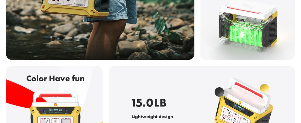 Shell 500W 583Wh Portable Power Station, with 10-Port, LED Light, Emergency Triangle, LCD Display