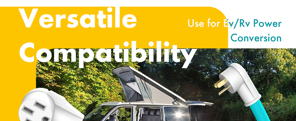 Shell NEMA 5-15P to 14-50R EV Charger Adapter Cord for Level 1 EVs, 50 Amp to 15 Amp 110 Volt Plug