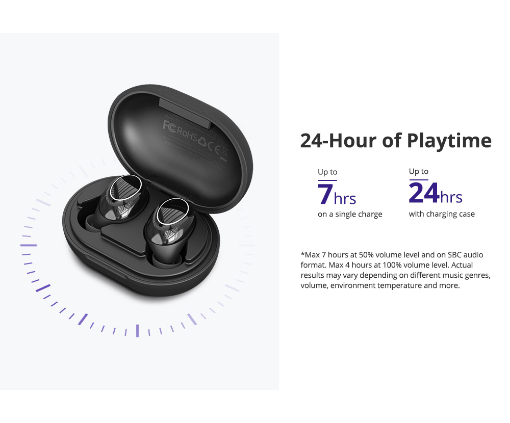 Refurbished Tronsmart Onyx Neo True Wireless Earbuds TWS Bluetooth 5.0 with Qualcomm aptX, HiFi, Noise Cancelling, 24H Playtime, Mic