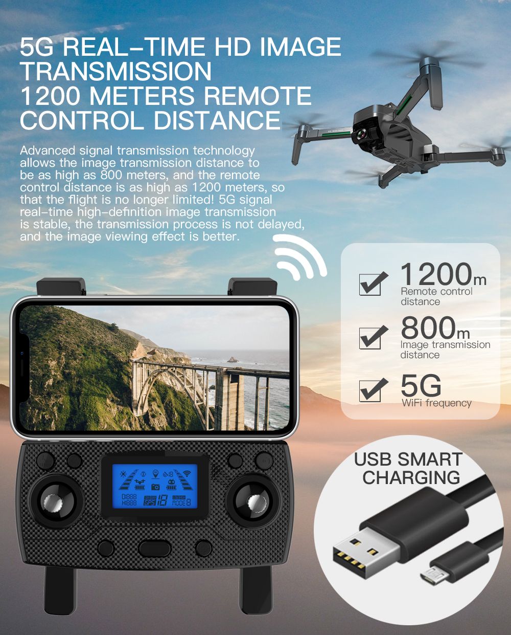 ZLL SG906 MAX Beast 3 RC Drone, 360° Automatic Obstacle Avoidance, 3-axis Mechanical Gimbal, EIS Anti-shake, 4K Cameras, GPS Positioning - 2 Batteries