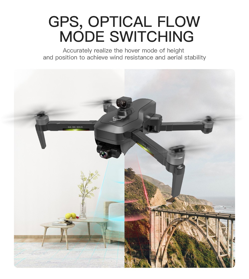 ZLL SG906 MAX Beast 3 RC Drone, 360° Automatic Obstacle Avoidance, 3-axis Mechanical Gimbal, EIS Anti-shake, 4K Cameras, GPS Positioning - 2 Batteries