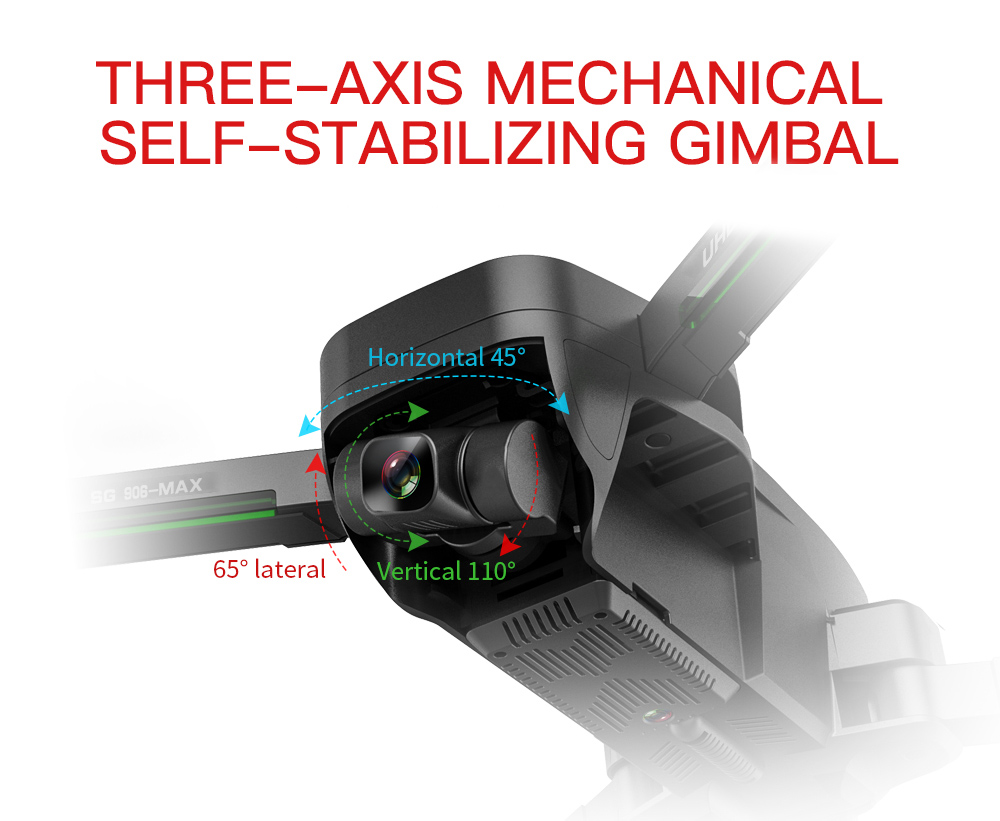 ZLL SG906 MAX Beast 3 RC Drone, 360° Automatic Obstacle Avoidance, 3-axis Mechanical Gimbal, EIS Anti-shake, 4K Cameras, GPS Positioning - 2 Batteries