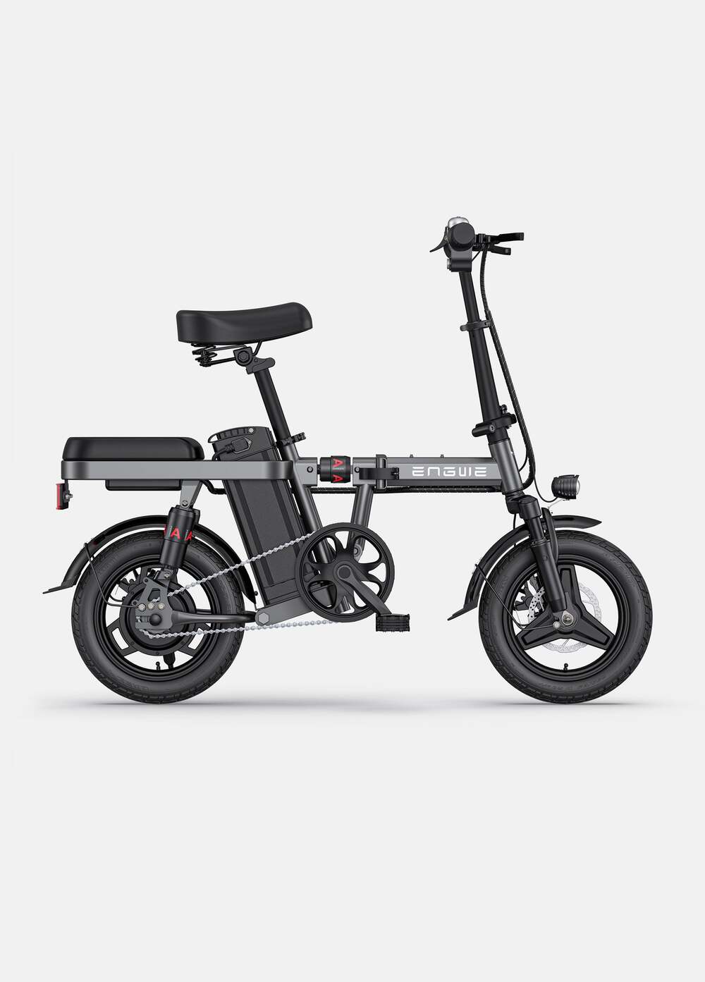 ENGWE T14 14 Inch Folding Electric Bike 250W Mini Electric Bike 25km/h City Commuter 48V 10AH Removable Lithium Battery Portable and Easy to Store - Grey