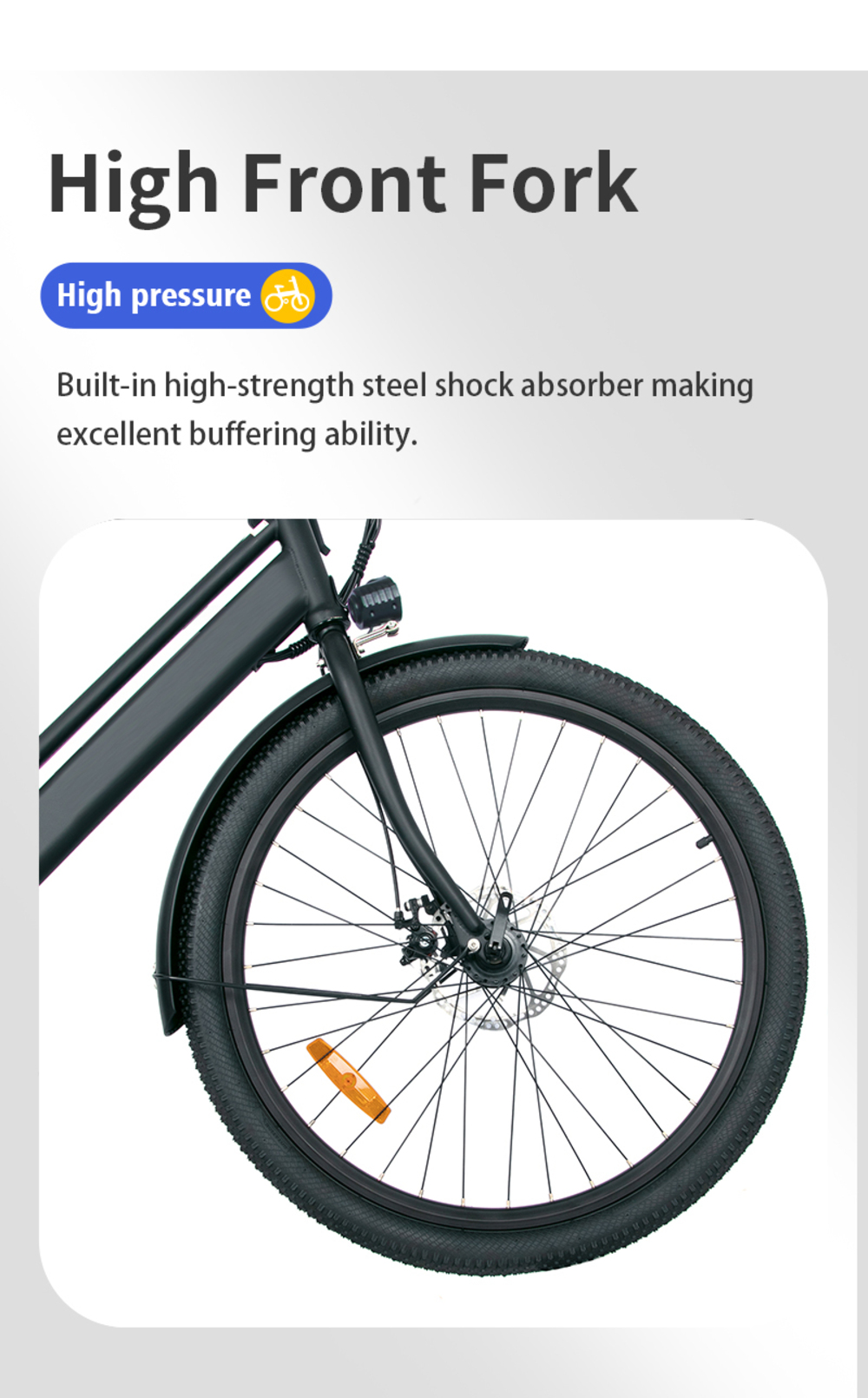 ONESPORT BK8 26 inch Electric Bike 36V 10.4Ah Battery 350W Motor 25km/h 50KM Max Mileage 120KG Max Load Disc Brake - Black