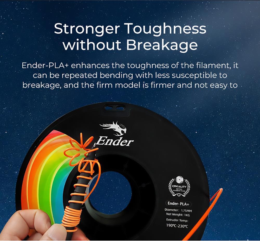 3kg Creality Ender-PLA Pro (PLA+) Filament - (1kg Green + 1kg Beige + 1kg Black)