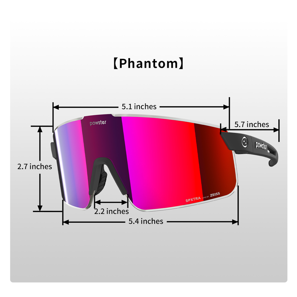 Powster Phantom Cycling Glasses - Light Blue, White Frame