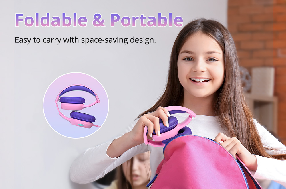 Tronsmart KH01 Wired Kids Headphones - Pink