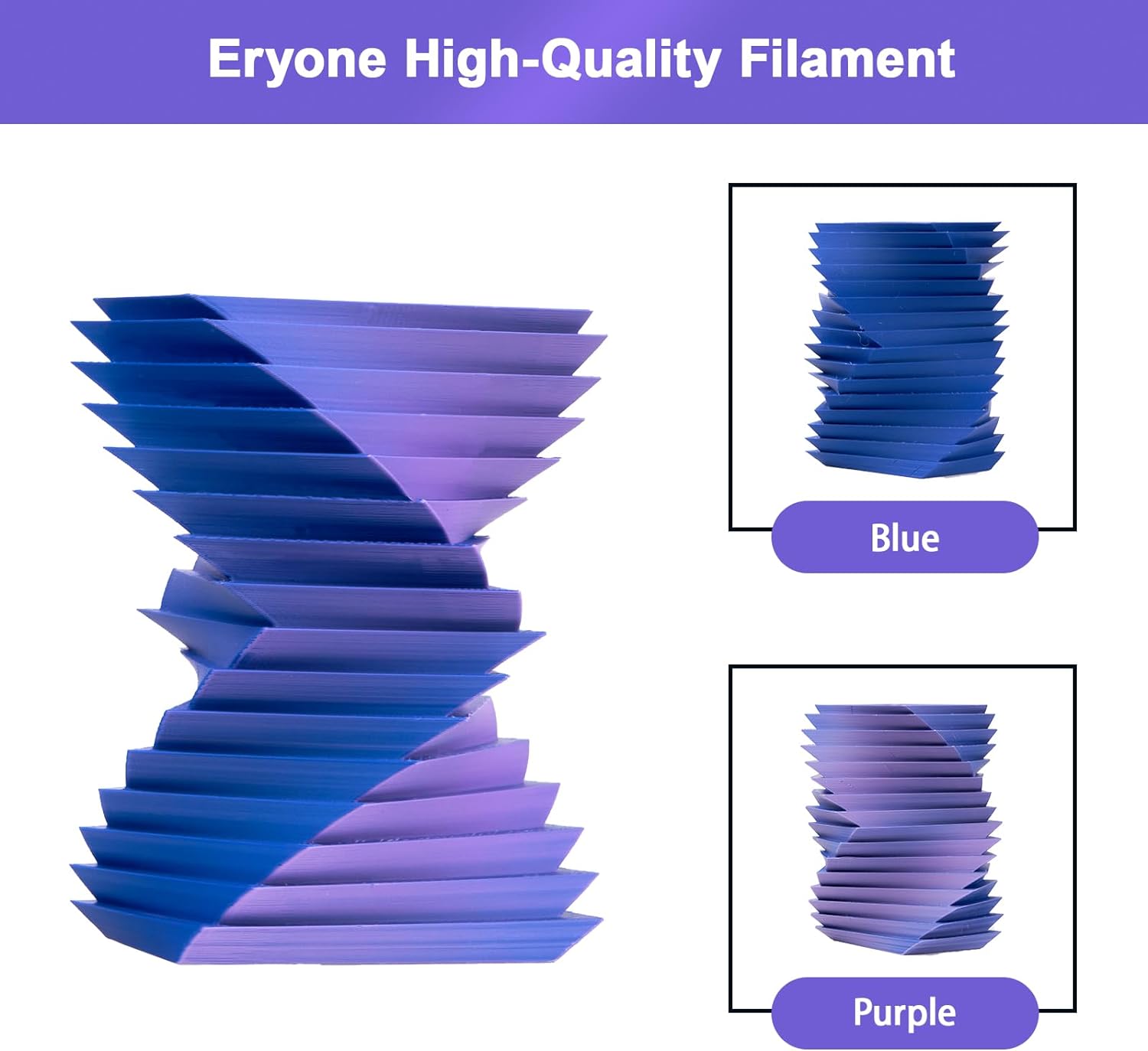 4kg ERYONE Matte PLA Filament - (1kg Rose Pink and Sage + 1kg Blue and White + 1kg Pink and Blue + 1kg Pink and Matte White)