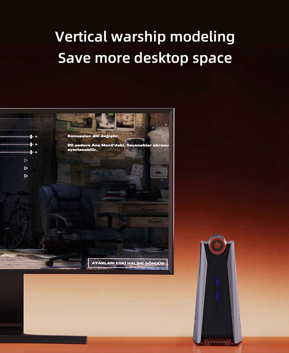 OUVIS AMR5 Mini-PC, AMD Ryzen 7 5800U 8 Kerne bis zu 4,4 GHz, 16 GB RAM 512 GB SSD, HDMI+DP+Type-C Dreifach-Display, WiFi 5 Bluetooth 5.0, 4*USB 3.0, 1*LAN, 1*Audio, Silent/Balance/Performance-Modi – EU-Stecker