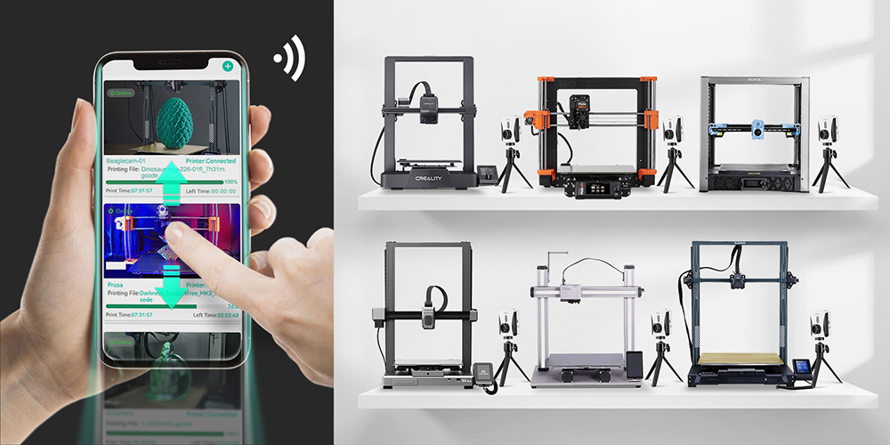 Mintion Beagle V2 3D Printer Camera, Support Klipper, 1080P Video Resolution, Manual Focus, WiFi Remote Control, Auto Time-Lapse Video, Electronic Zoom, Night Vision, PC/Mobile Connection