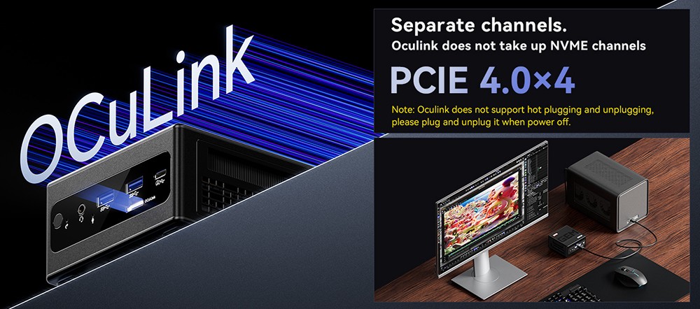 AOOSTAR GEM10 Mini PC, AMD Ryzen 7 6800H 8 Core Up to 4.7GHz, 32GB LPDDR5 RAM 1TB PCle 4.0 SSD, 2* HDMI 2.1 (4K) + USB 4 (8K) Triple Screen Display, Adjustable BIOS, WiFi 6 Bluetooth 5.2, Dual 2.5G LAN Ports, 2*USB3.2 2*USB2.0 1*Oculink