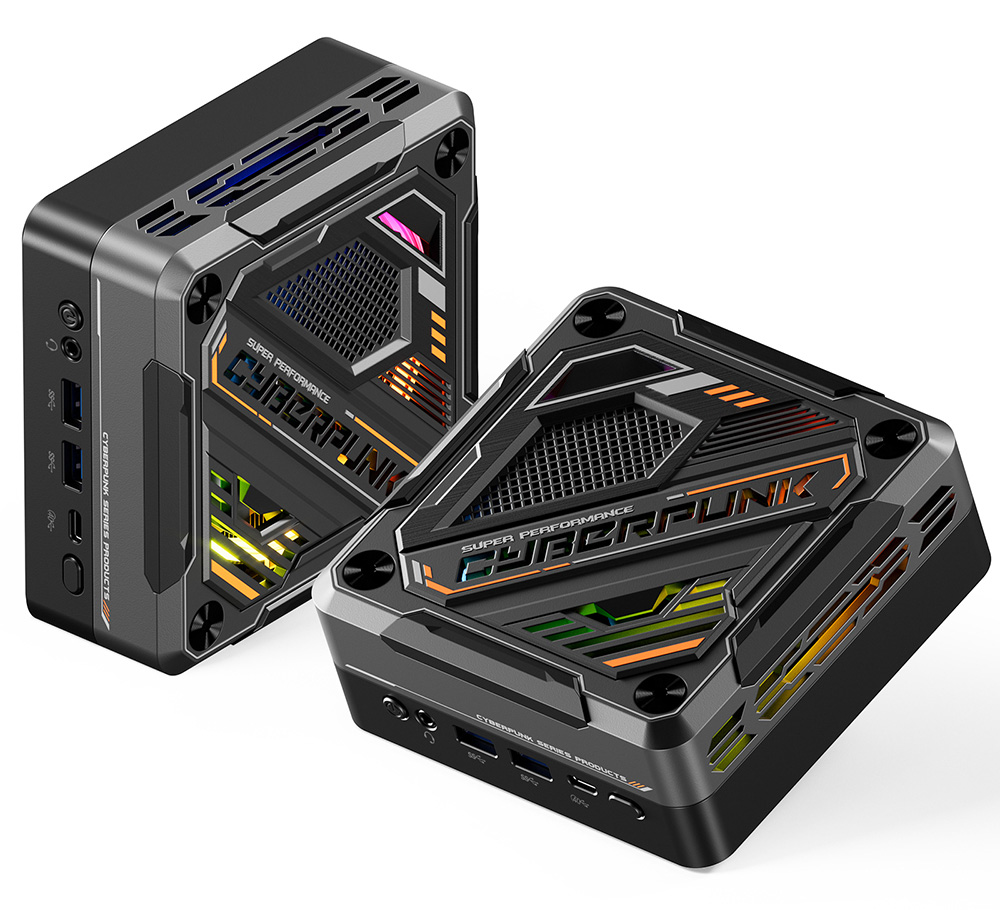 AOOSTAR GOD88 Mini PC, AMD Ryzen 7 8845HS 8 Core Max 5.1GHz, 16GB DDR5 RAM 512GB SSD, HDMI2.1 + USB4 + DP2.1 4K 120Hz Triple Display, WiFi6 Bluetooth5.2, 2*2.5G LAN, 2*USB3.0 2*USB2.0 1* Type-C 1* Audio Jack, RGB Light, 100W Charging - EU Plug