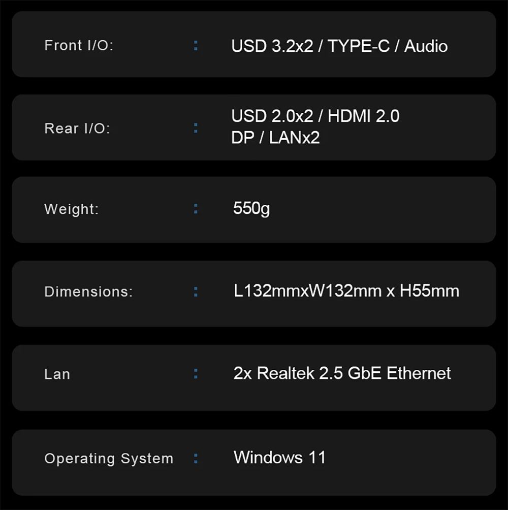 MN78 Gaming Mini PC with RGB Light, AMD Ryzen 7 7840HS Octa-Core 16 Threads Up to 5.1GHz, 32GB DDR5 RAM 1TB M.2 SSD, Windows 11 Pro, WiFi6 Bluetooth5.2, HDMI USB4 DP 4K@60Hz Triple Display, USB4*1 USB3.2*2 USB2.0*2 HDMI*1 LAN*2 - Black, EU
