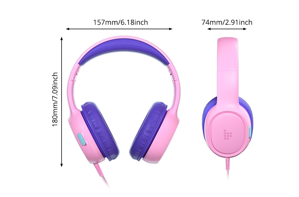 Tronsmart KH01 Wired Kids Headphones - Pink