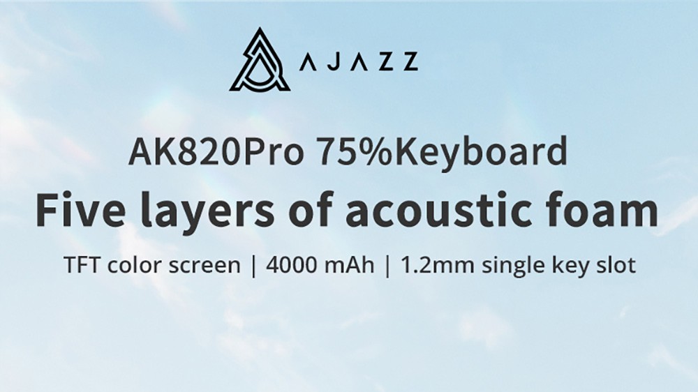 Ajazz AK820 Pro Gift Switch Mechanical Keyboard with TFT Smart Display, Three Connection Modes - Grey