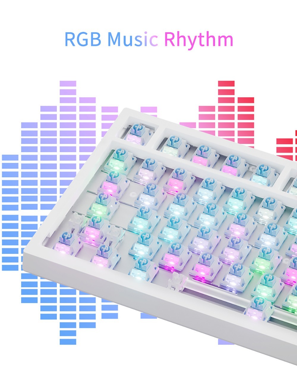 Ajazz AK820 Pro Gift Switch Mechanical Keyboard with TFT Smart Display, Three Connection Modes - Grey