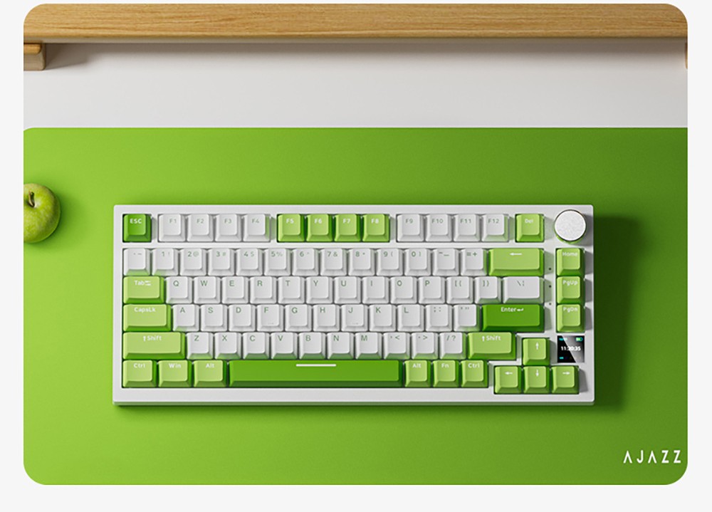 Ajazz AK820 Pro Gift Switch Mechanical Keyboard with TFT Smart Display, Three Connection Modes - Grey