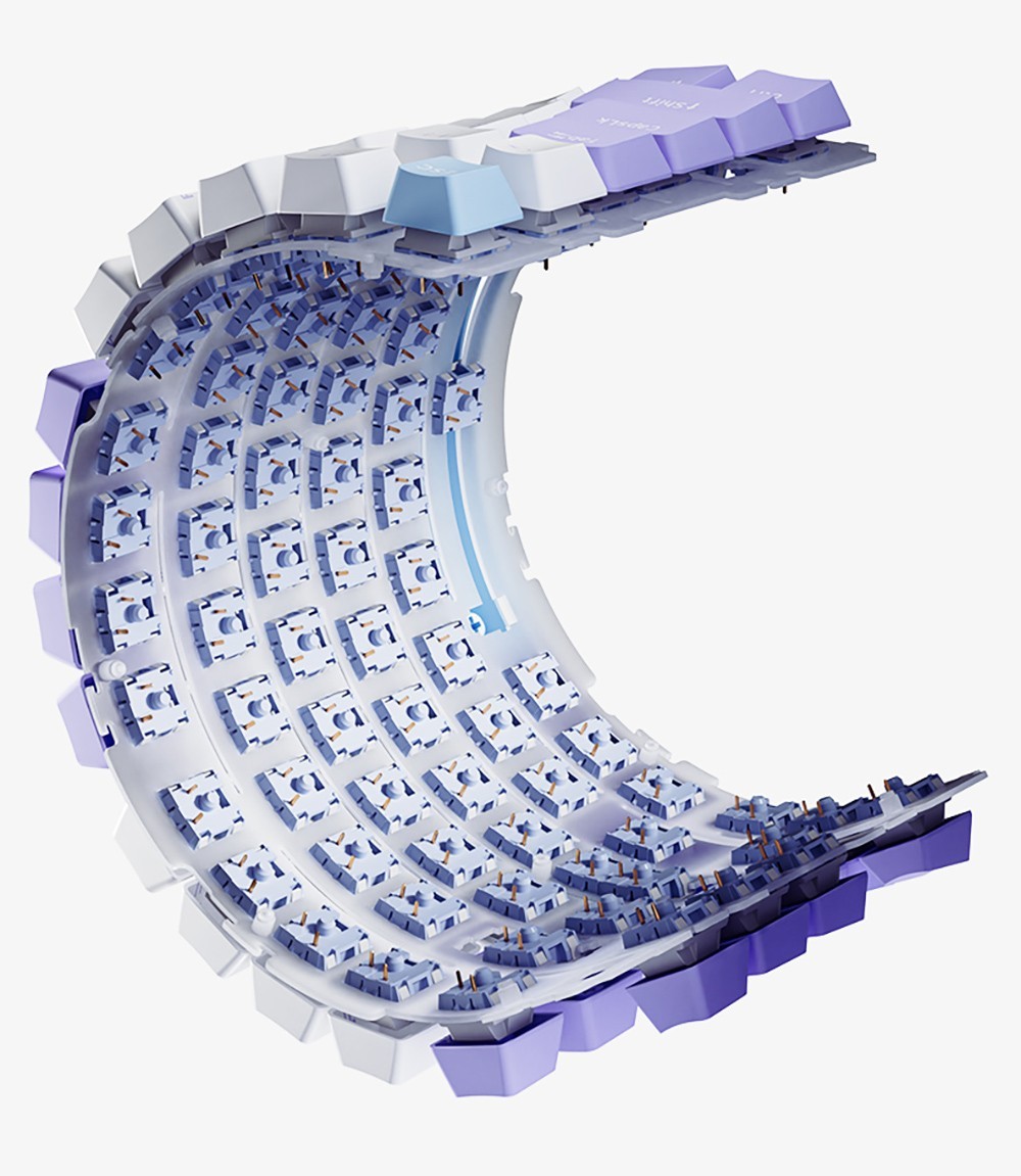 Ajazz AK820 Pro Gift Switch Mechanical Keyboard with TFT Smart Display, Three Connection Modes - Grey