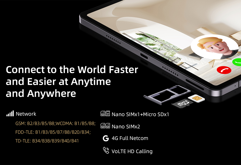 BMAX I11 Power Android 14 4G Tablet, 11'' 2000*1200 IPS Touchscreen, MediaTek Helio G99 8 Cores Max 2.2GHz, 20GB RAM (8GB +12GB Expansion) 256GB ROM, 2.4/5GHz WiFi Bluetooth 5.2, 8000mAh Battery 18W Fast Charging, GPS/Galileo/GLONASS/BDS