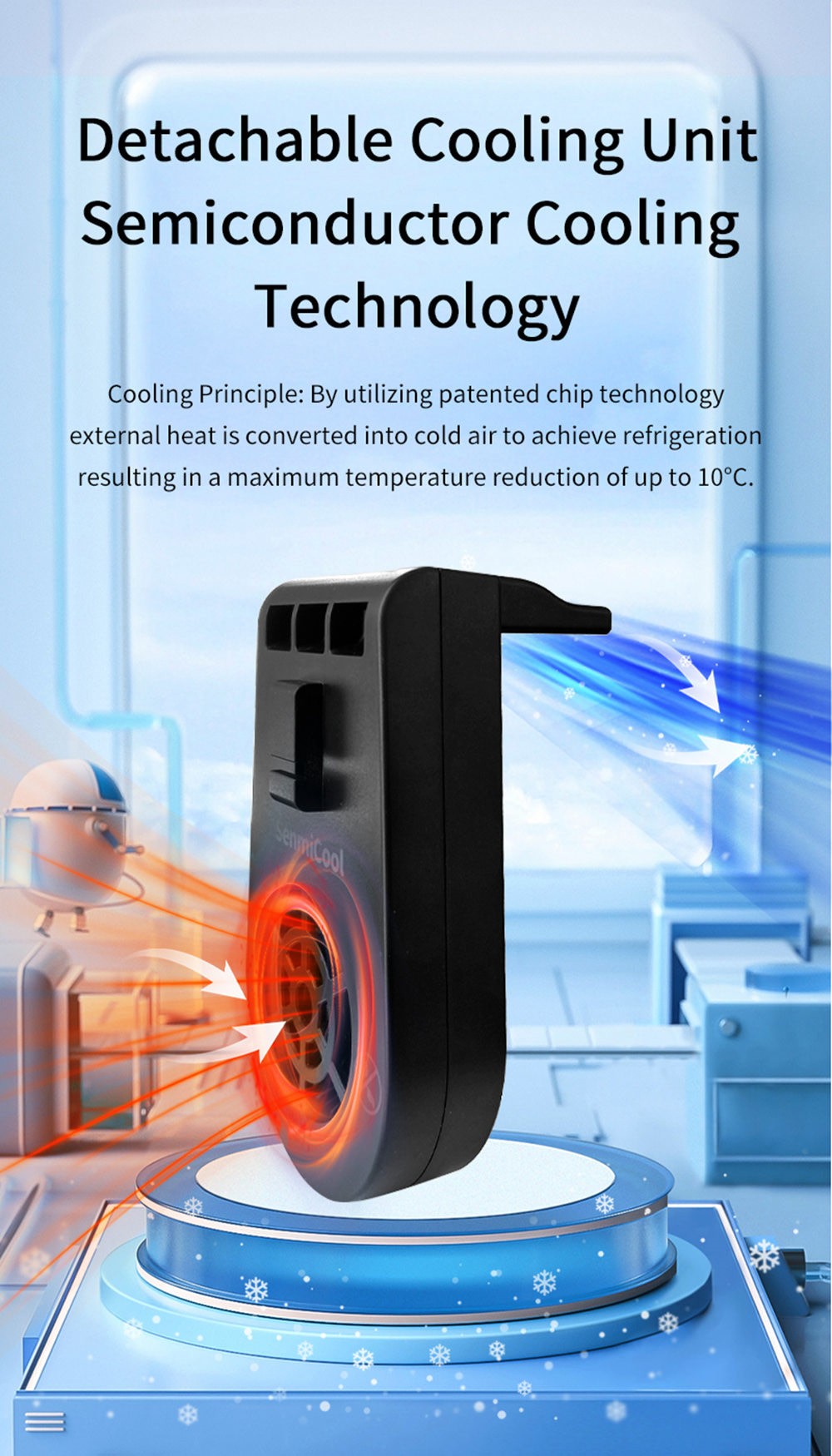 Cooling Air Conditioning Backpack - Navy Blue