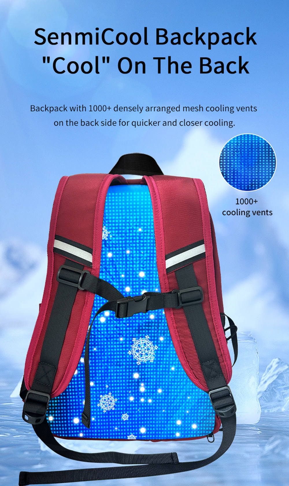 Cooling Air Conditioning Backpack - Navy Blue