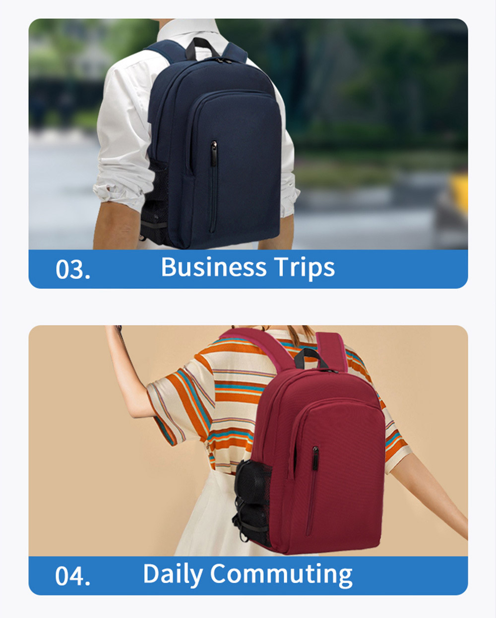 Cooling Air Conditioning Backpack - Navy Blue