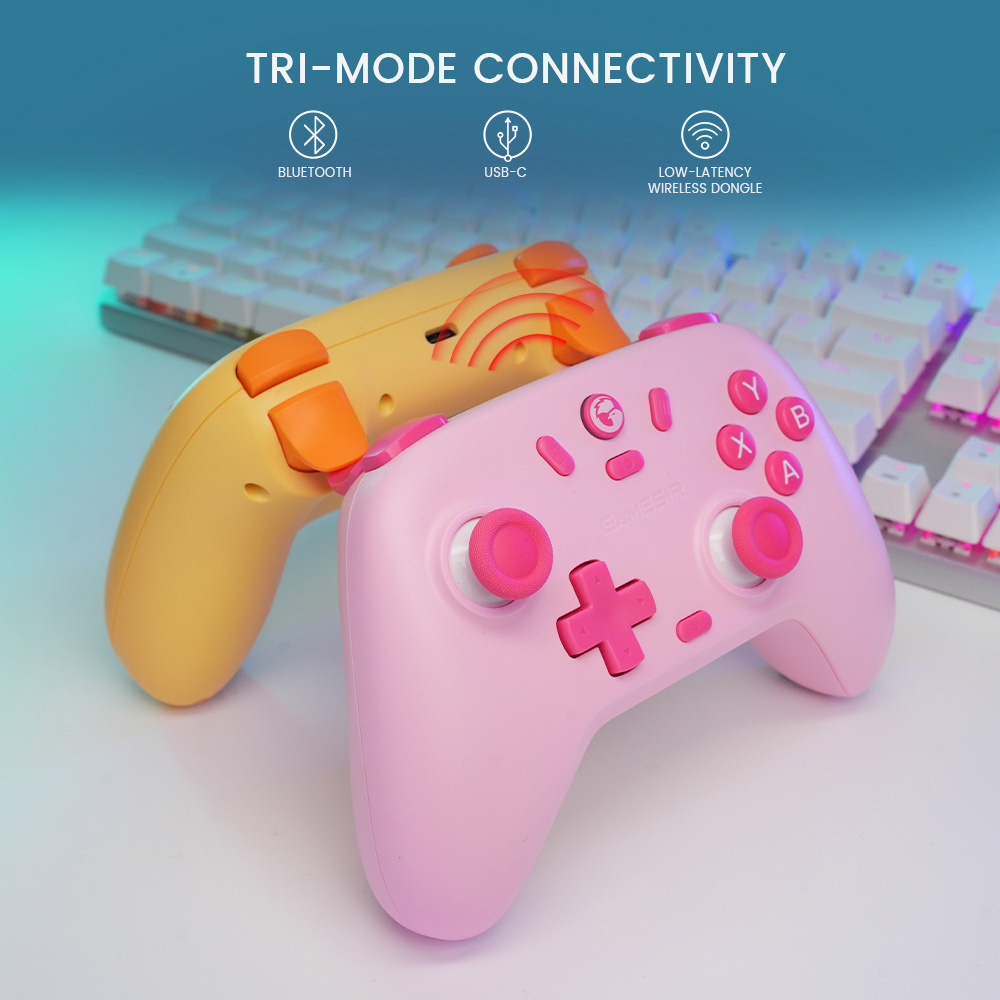 GameSir Nova Lite Wireless Game Controller, Tri-mode Connection, Compatible with PC / Steam / Android / iOS / Switch - Yellow