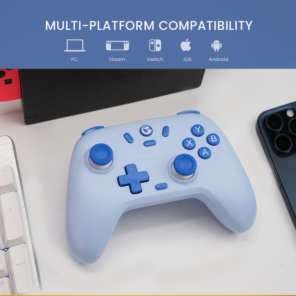 GameSir Nova Lite Wireless Game Controller, Tri-mode Connection, Compatible with PC / Steam / Android / iOS / Switch - Yellow