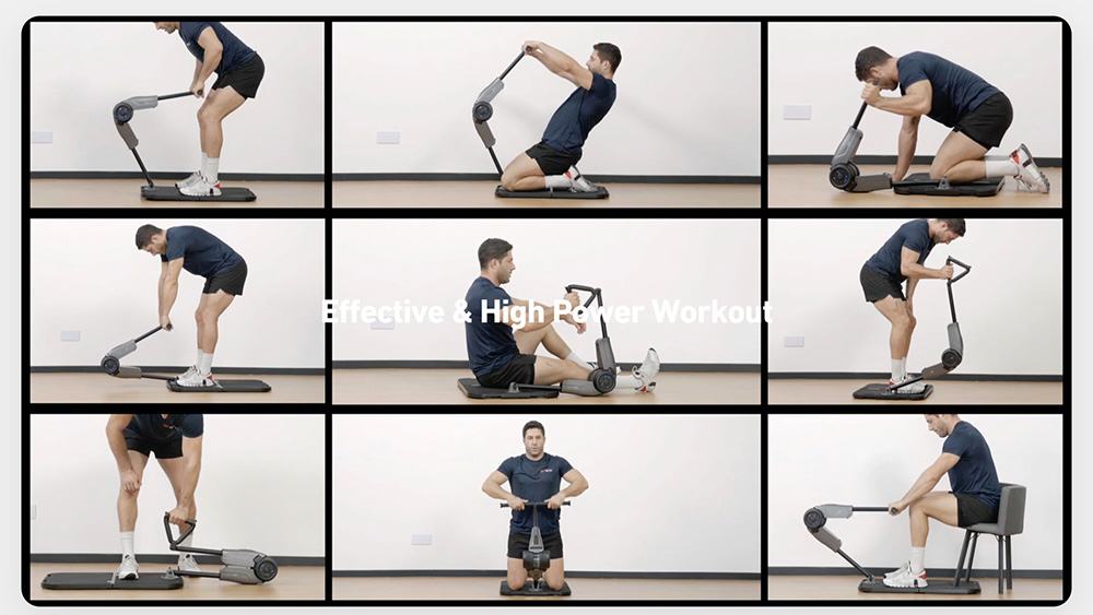 HALYTUS Hookee Plus All-in-one Smart Fitness Machine, Bi-directional Resistance, H-Con Remote Controller, 5-100lbs Resistance, 20 Adjustable Levels, 600mins Run Time, Gray