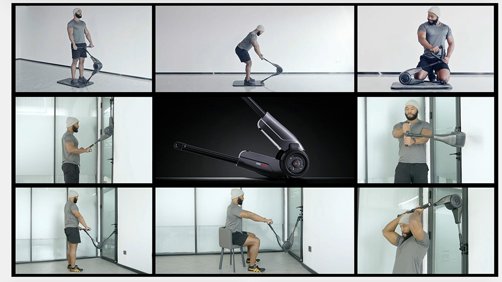 HALYTUS Hookee Plus All-in-one Smart Fitness Machine, Bi-directional Resistance, H-Con Remote Controller, 5-100lbs Resistance, 20 Adjustable Levels, 600mins Run Time, Gray