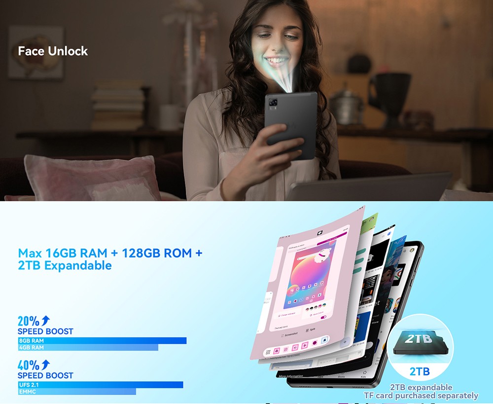 (Free Case & Keyboard) Headwolf FPad5 Android 14 Tablet, 8.4-inch 1920*1200 IPS Screen, Helio G99 8 Core Max 2.2GHz, 8GB RAM 128GB ROM, 2.4G/5G WiFi Bluetooth 5.0 Dual 4G LTE, 13MP+8MP Camera, Face Unlock, 5500mAh Battery, Widevine L1