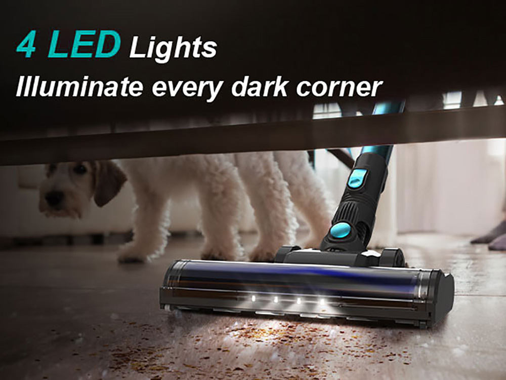 YISORA N300 Cordless Vacuum Cleaner, 20kPa Powerful Suction, 0.8L Dust Cup, 2200mAh Battery, Up to 40min Runtime, 2 Cleaning Modes, <70dB, Ultra-Lightweight, Green
