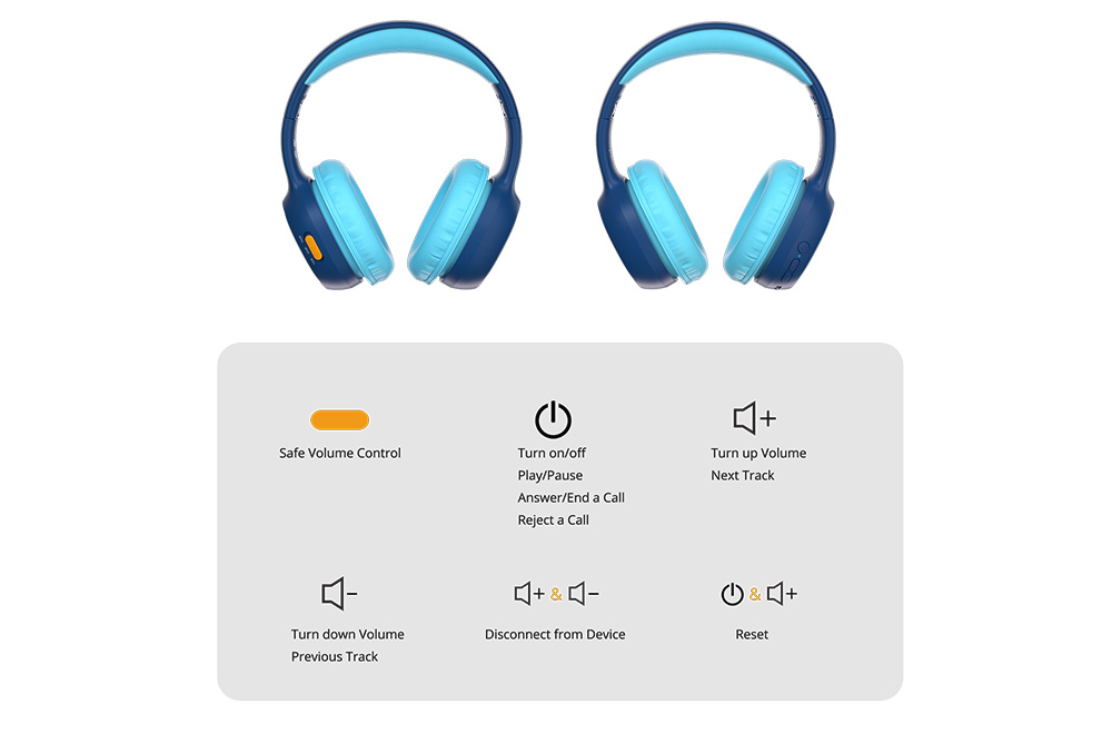 Tronsmart KH02 Wireless Kids Headphones - Blue