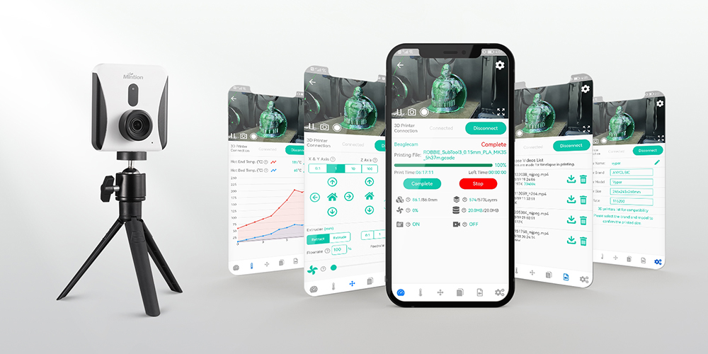 Mintion Beagle V2 3D Printer Camera, Support Klipper, 1080P Video Resolution, Manual Focus, WiFi Remote Control, Auto Time-Lapse Video, Electronic Zoom, Night Vision, PC/Mobile Connection