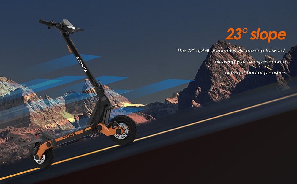 KuKirin G3 Adventurers Electric Scooter 10.5 Inch Off-road 1200W Rear Motor 52V 18Ah Lithium battery Max Speed 50KM/H Touchable Display Control Panel TPU Suspension System IPX4