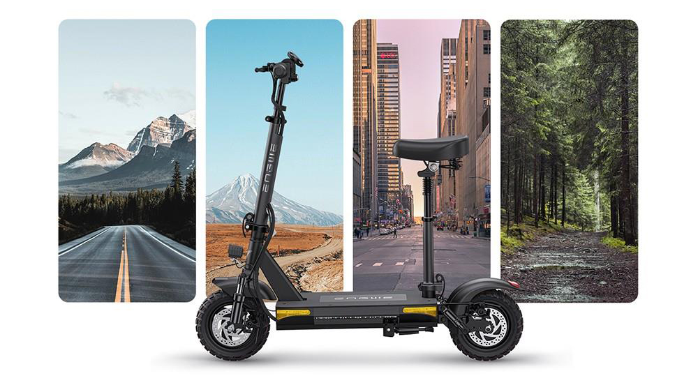 ENGWE S6 Electric Scooter 10 Inch Off-Road Tire 500W (PEAK 700W) Brushless Motor 45Km/h Max Speed 48V 15.6Ah Battery for 70KM 120KG Load IPX4 Waterproof with Seat
