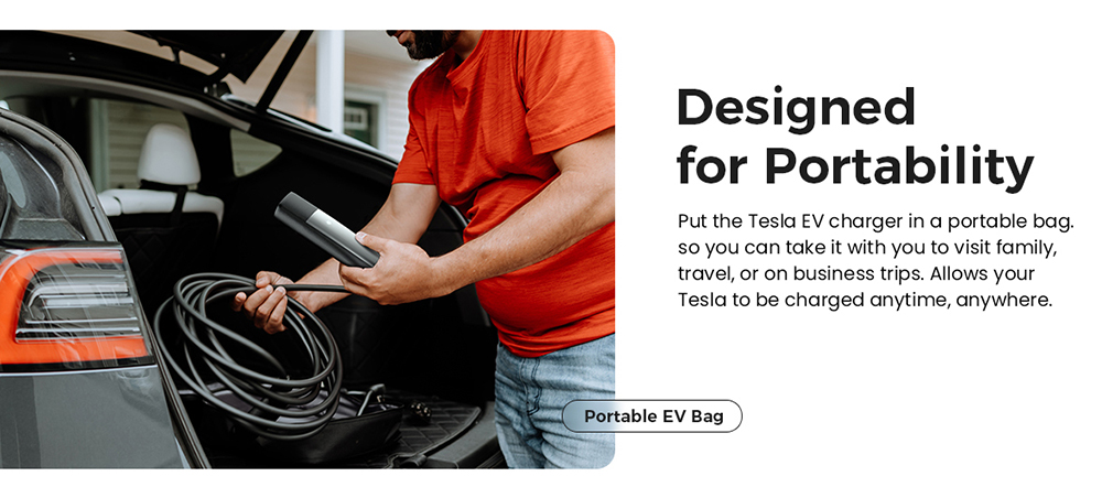 EG Evgoer EV Charger, Level 2 32 Amp, 16FT Cable, NEMA14-50 Plug, Adjustable Current, IP66 Waterproof, for All Tesla Models