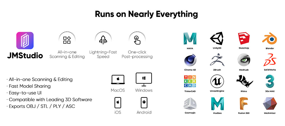 3DMakerpro Seal Lite 3D Scanner, 0.02mm Accuracy, 0.07mm Resolution, Anti-shake Lenses, 10fps Frame, Visual tracking
