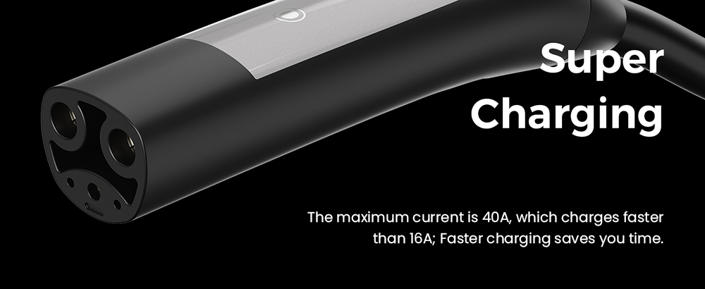 EG Evgoer EV Charger, Level 2 40 Amp, 16FT Charging Cable, 14-50P NEMA, Schedule Time & 8-40A Adjustable Current, for All Tesla Models