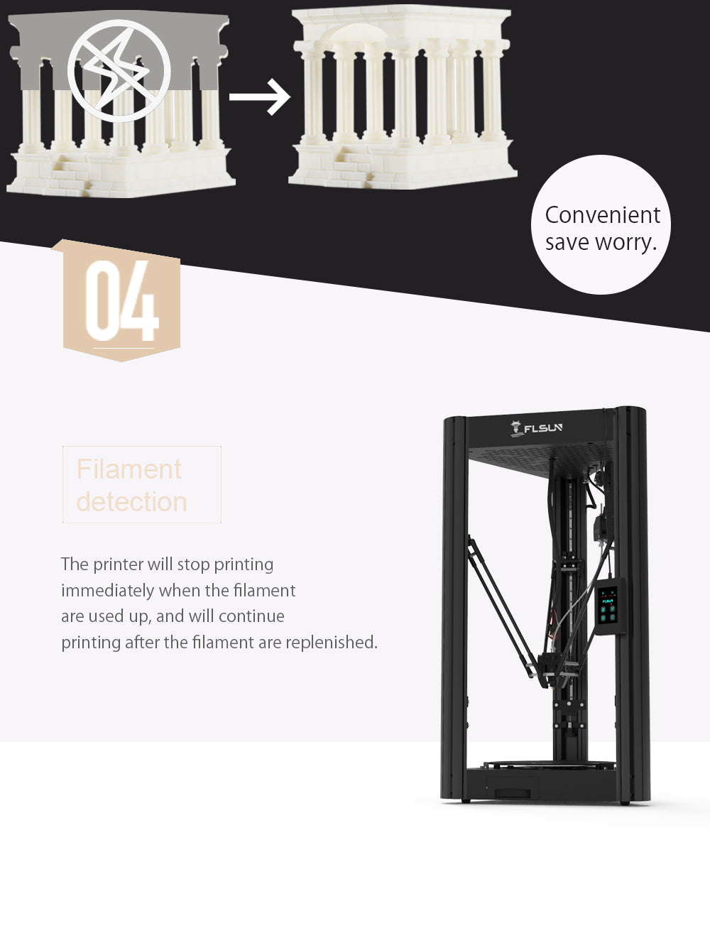Imprimante 3D FLSUN SR Delta, pré-assemblée, extrudeuse à double entraînement, nivellement automatique, impression rapide de 200 mm/s, écran tactile capacitif, 260 mm x 260 mm x 330 mm