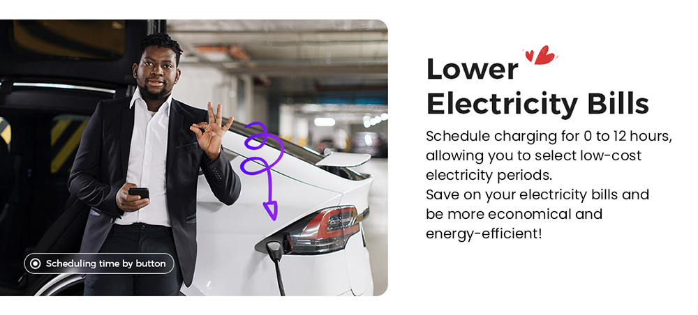 EG Evgoer EV Charger, Level 2 32 Amp, 16FT Cable, NEMA14-50 Plug, Adjustable Current, IP66 Waterproof, for All Tesla Models