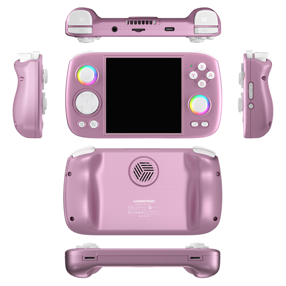 ANBERNIC RG Cube Game Console, 128GB TF Card 4000+ Games, 8GB LPDDR4X RAM 128GB UFS2.2 Storage, Android 13, 3.95-inch IPS Touchscreen 720*720, 5G WiFi Bluetooth 5.0, Moonlight Streaming, 7 Hours of Playtime, RGB Light - Purple