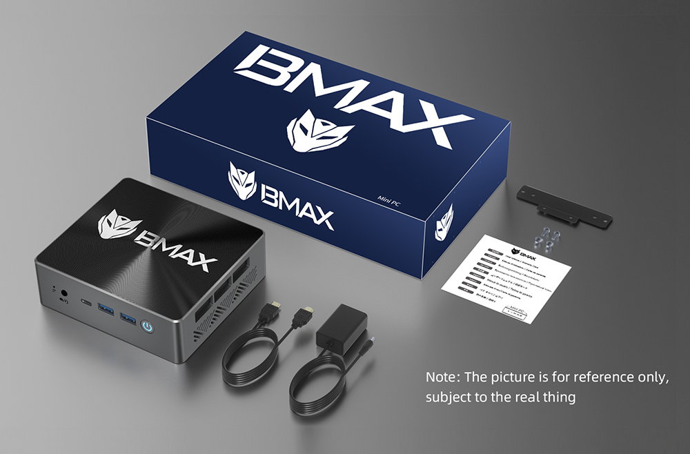BMAX B8 Power Mini PC, Intel Core i9-12900H 14 Cores Max 5.0GHz, 24GB LPDDR5 RAM 1TB SSD, 2*HDMI 2.1 + Type-C 4K@60Hz Triple Screen Display, Support Dynamic HDR, WiFi 6 Bluetooth 5.2, 2*USB 3.2 2*USB 2.0 1*RJ45 1*3.5mm Headset Jack
