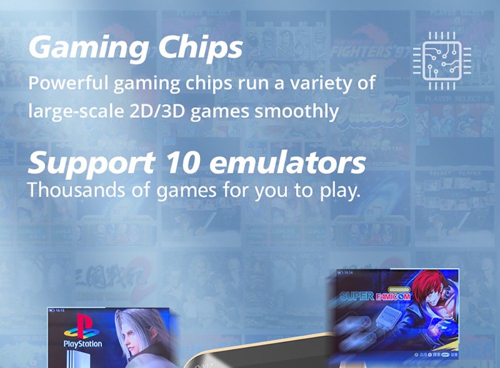 D007 Plus 64GB Handheld Game Console, 10000+ Games Preinstalled, 3.5-inch IPS Screen, Support Game Controller Connection - Golden