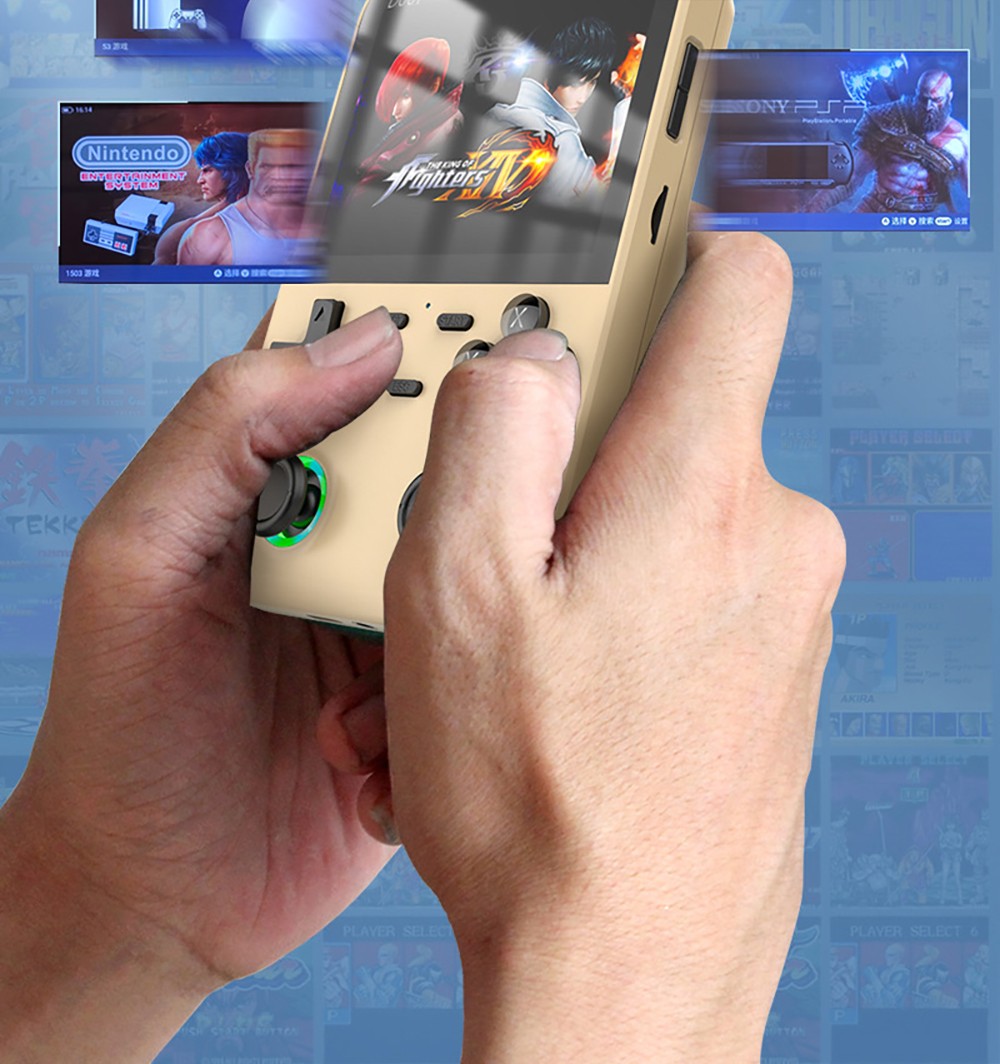 D007 Plus 64GB Handheld Game Console, 10000+ Games Preinstalled, 3.5-inch IPS Screen, Support Game Controller Connection - Green