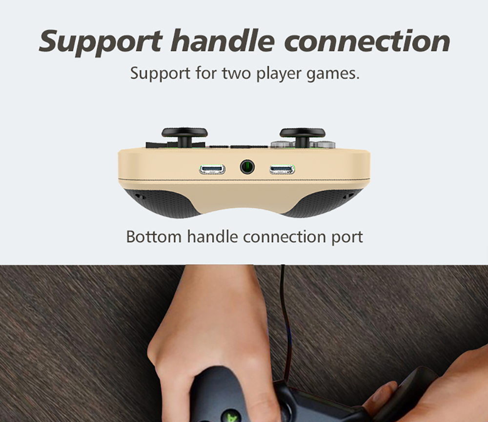 D007 Plus 64GB Handheld Game Console, 10000+ Games Preinstalled, 3.5-inch IPS Screen, Support Game Controller Connection - Grey