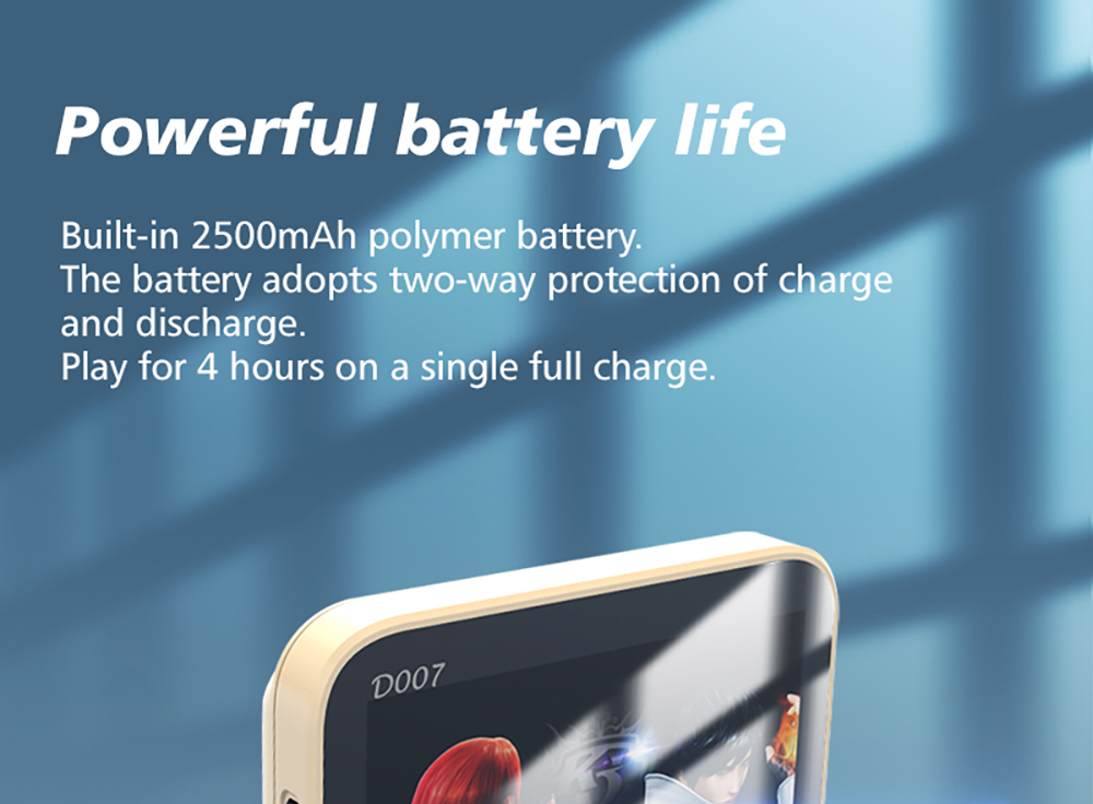 D007 Plus 64GB Handheld Game Console, 10000+ Games Preinstalled, 3.5-inch IPS Screen, Support Game Controller Connection - Transparent Purple